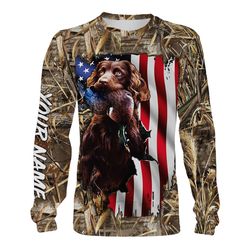 Duck hunting with Boykin Spaniel US flag camouflage Custom Name 3D All over print Shirt, Hoodie, Zip up hoodie FSD1054