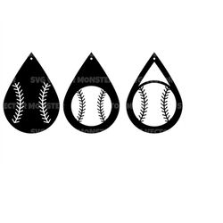 baseball earrings svg, earring templates svg. vector cut file for cricut, silhouette, pdf png eps dxf, decal, sticker, v