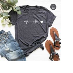 Cute Heart T-Shirt, Valentines Day Gift, Cardiac Nurse Shirt, Trendy Doctor Outfit, Birthday Gifts, Graphic Tees for Wom