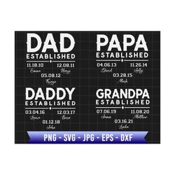 Dad Established Svg, Best Dad Svg, Father's Day Gift, Father Svg, Awesome Dad Svg, Funny Dad Svg, Being Papa Svg, Gift F