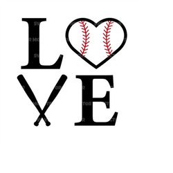 Baseball Love Svg, Softball Love Svg, Vector Cut file for Cricut, Silhouette, Pdf Png Eps Dxf, Decal, Sticker, Vinyl, Pi