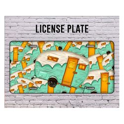 Caravan License Plate, Sunflowers License Plate Png , Caravan Png, Caravan Pattern, License Plate Png, Digital Download