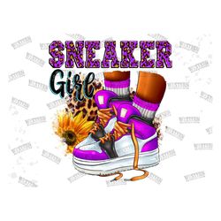 Purple Sneaker Girl Leopard Png,Black fashion woman long nails baby Purple png sublimation design download, black woman