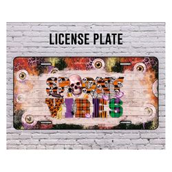 Halloween Spooky Vibes License Plate Png,Halloween License Plate,Spooky License Plate Png,License Plate,Ghost License Pl