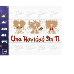 Una Navidad Sin Ti Bad Bunny SVG/PNG/JPEG, Bad Bunny Christmas svg, Gingerbread Cookies svg, Print and cut files,files f