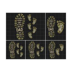 Happy Father's Day To The Best Dad We Love You Png, Personalized Fathers and Childs Footprints, Father's Day, Dad Kid Fo
