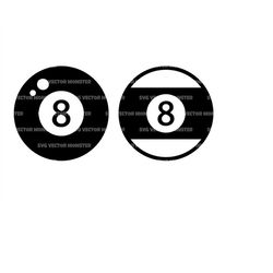 Billiard Blackball Svg, Eight Ball, 8 Ball, Pool Svg, Snooker Svg. Vector Cut file Cricut, Silhouette, Pdf Png Eps Dxf,
