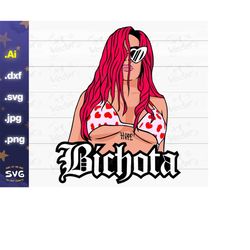 Karol G Red Hair SVG/PNG/JPG/Dxf Bichota Svg, Digital Files for cricut silhouette, sublimation, decals, digital download