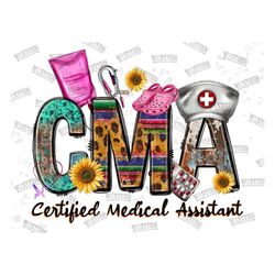 CMA Certified Medical Assistant western png sublimation design download, Nurse png, Nursing png, CMA nurse png, sublimat
