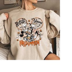 Vintage Mickey and Friend Skeleton Sweatshirt, Disney Halloween Sweatshirt, Disney Boo Shirt, Disneyland Halloween Shirt