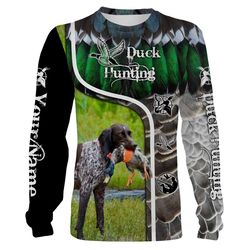 Duck hunting with German Shorthaired Pointer custom Name 3D All over print Hoodie, Sweatshirt, Long sleeves, T-shirt &82