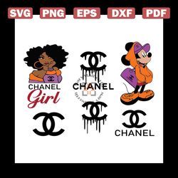 Chanel Logo Bundle Svg, Brand Svg, Chanel Svg, Chanel Girl Svg, Mickey Mouse Svg, Chanel Brand Svg, Dripping Chanel Logo