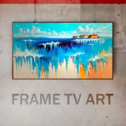 Samsung Frame TV Art Digital Download, Frame TV Art Abstraction, Frame TV art Abstract waterfall, Artistic drips, house
