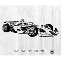 Racing Car Formula 1 Racing Car SVG, Cut File, Dxf, Eps, Png, Decal, Vector, Instant Download eps,svg,dxf,png,JPG Design