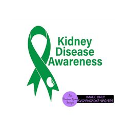 Kidney Disease Awareness. Green ribbon. Cancer awareness. Kidney Cancer Awareness, Kidney Disease, Printable Image, Iron
