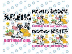 Cow Family Birthday PNG, Custom Farm png, Farm Birthday Girl png,Western Matching png, Western Cow Birthday Girl Digital