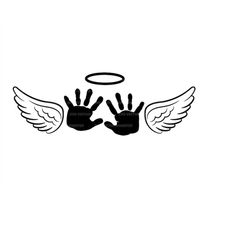 Angel Baby Svg, Angel Wings and Halo, Infant Loss Memorial Svg