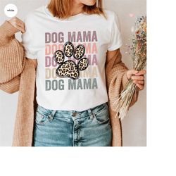 Dog Mom Shirt, Dog Mom Gifts, Mothers Day Gift, Retro Dog Mama T-Shirt, Vintage T-Shirt, Mother Gift, Leopard Print Grap