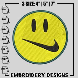 Smile Face Nike embroidery design, Logo embroidery, Nike design, Embroidery file, logo shirt, digital download.