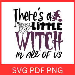 There's a Little Witch In All Of Us Svg, Halloween Svg, Halloween Design, Witch Svg