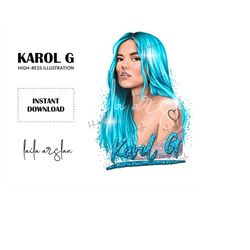 Karol G Red Hair Png Digital Download File Sublimation, Karol G PNG, Karol G Bichota PNG, Karol G dtf, Karol G PNG