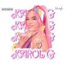 karol g Doll Fans pink hair, Doll Fans Karol g, maana sera bonito png Sublimation, Karol g png, karol g pink hair, Digit