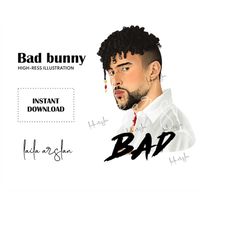 Bad Bunny Png Digital Download File Sublimation, Bad Bunny PNG, Bad Bunny PNG, Bad Bunny dtf