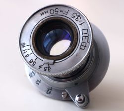 Early INDUSTAR 10 FED 3.5/50 lens for FED LEICA M39 8 blades