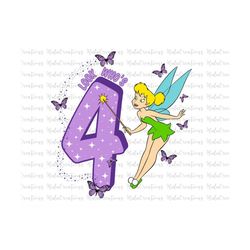 Birthday Girl 4 Years Old Svg, Happy Birthday Svg, Fairy Svg, Cartoon Svg, Png Files For Sublimation