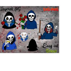 Layered SVG Bundle Skeletons Halloween for Cricut, Horror Svg, Vinyl File, Ghost svg and png, Horror Movie svg