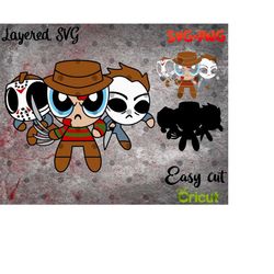 Layered SVG Super Horror Group for Cricut, Horror Svg, Vinyl File, Ghost svg and png, Horror Movie svg Halloween