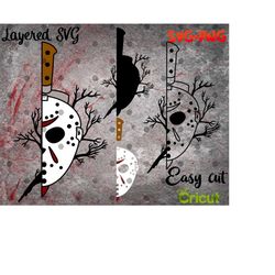 Layered SVG Jason Ghost for Cricut, Horror Svg, Vinyl File, Ghost svg and png, Horror Movie svg, Voorhees svg, Nightmare