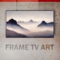 Samsung Frame TV Art Digital Download, Frame TV  avant-garde, Frame TV art conceptual, modern art, mountain in white fog