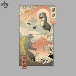Kaiju Fight in Edo Sublimation PNG Download