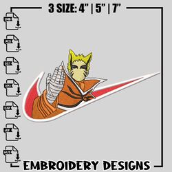 Naruto nike embroidery design, Naruto embroidery, Nike design, Embroidery file, Anime shirt, digital download.