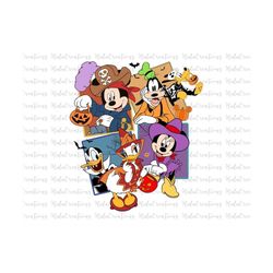 Mouse And Friends Halloween Svg, Trick Or Treat Svg, Spooky Vibes Svg, Boo Svg, Fall Svg, Svg, Png Files For Cricut Subl