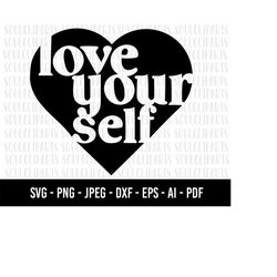 COD554- Love yourself svg/Line Art Svg/Minimalist Svg/Flower svg /Floral Svg /trendy svg /Boho Svg/commercial use/INSTAN