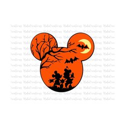 Halloween Mouse Head Svg, Trick Or Treat Svg, Spooky Vibes Svg, Boo Svg, Fall Svg, Svg, Png Files For Cricut Sublimation