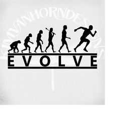 Evolve svg, Evolution svg, Runner svg, Jogger svg, Man Running svg, dxf, png and mirrored jpeg for iron on transfer pape