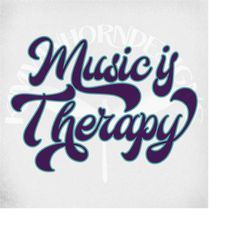 Music Is Therapy svg and dxf Cut Files, Printable png and Mirrored jpeg. Retro Music svg, Vintage Music svg, Instant Dow