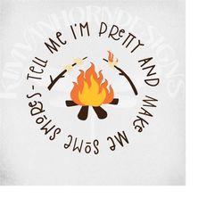 S'mores svg, Camping svg, Campfire & Marshmallows/  Cut Files work with Cricut and Silhouette, Mirrored jpeg for Iron on