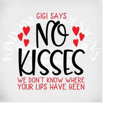 GiGi Says No Kisses svg, Infant svg, New Baby svg, Baby Shower svg, We Don't Know Where Your Lips Have Been, Cut Files,