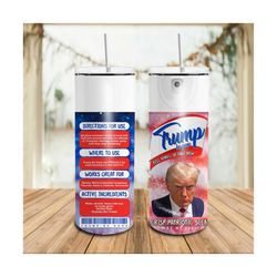 Trump Mug Shot 20oz Skinny Tumbler Png, Official Trump Mugshot Png, Trump Never Surrender Tumbler Wrap, Mugshot Sublimat