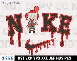 nike pennywise balloon embroidery designs, nike logo embroidery files, machine embroidery pattern