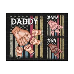 Bundle Personalized Father's Day Fist Bump Set Flag America, Fathers and Childs Hands Png, Baby Toddler Kid Dad Fist Bum