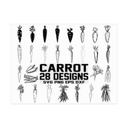 Carrot SVG/ Carrot Clipart/ Vegetable Svg/ Cut Files/ Cricut/ Silhouette/ Vector