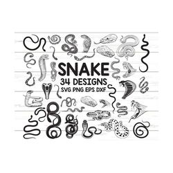 Snake SVG / Snake Head SVG / Cobra SVG / Cut Files / Silhouette / Clipart / Decal / Stencil