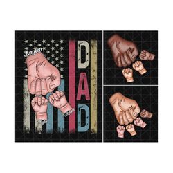 Personalized Dad Fist Bump Set Png, America Flag Design, Baby Kid Hand, Fist Bump Dad Png, Father Hand, Father's Day Png