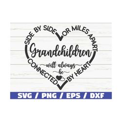 grandchildren svg / side by side or miles apart sisters will always be connected by heart svg / cut file / commercial us