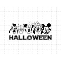 Mouse And Friends Halloween Svg, Halloween Face Masquerade, Trick Or Treat Svg, Spooky Vibes Svg, Checkered Pattern Svg
